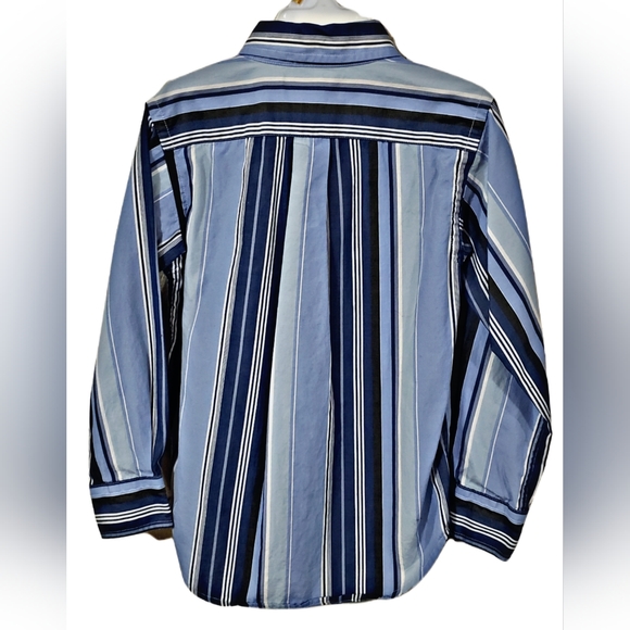 Ralph Lauren Blue Striped Long Sleeve button-down dress shirt 4T - Picture 2 of 4